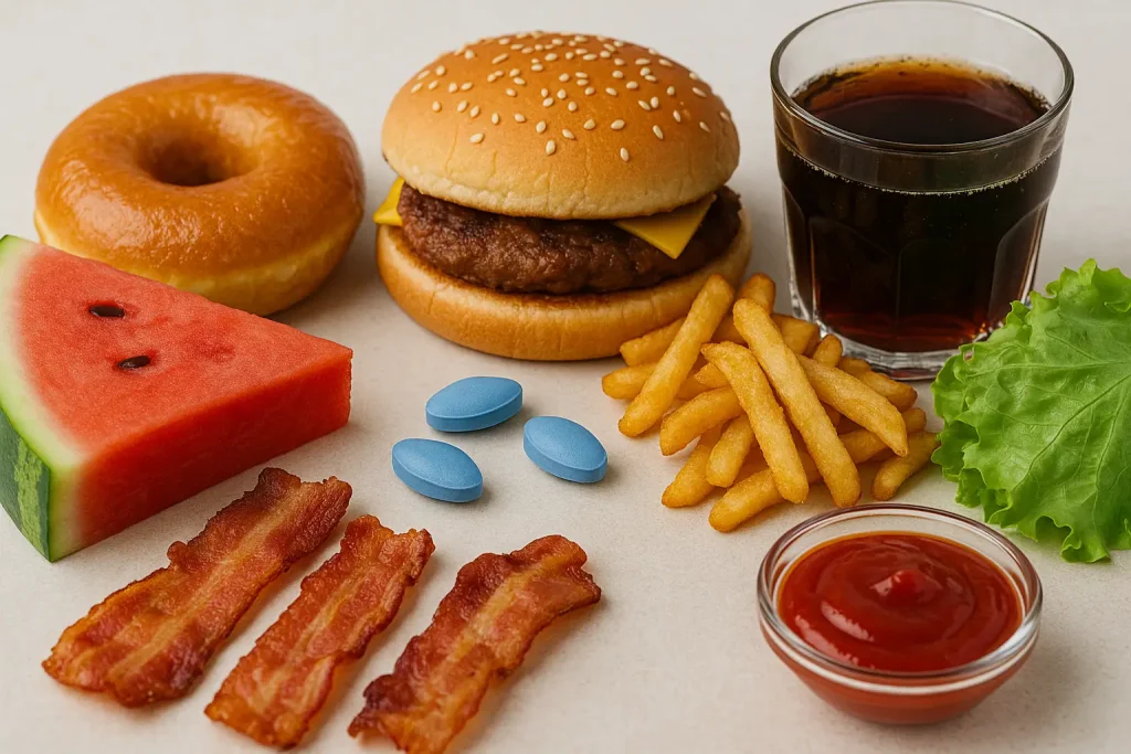 비아그라와 피해야 할 음식