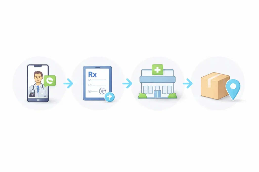 비대면 진료부터 온라인 처방, 정식 약국 조제까지의 합법적인 이용 흐름
