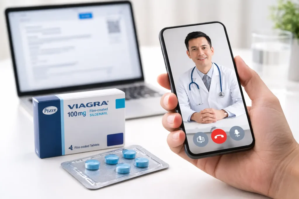 비아그라 비대면 원격 처방 절차 설명 이미지